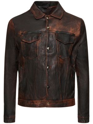 Kožená džínsová bunda Giorgio Brato čierna
