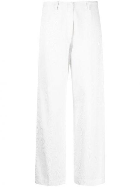 Pantaloni cu croială lejeră din jacard Forte_forte alb