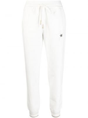 Pamučne rastezljive hlače s uzorkom zvijezda Lorena Antoniazzi bijela