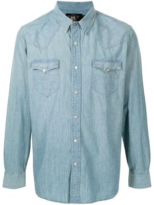 Džinsiniai marškiniai Ralph Lauren Rrl mėlyna