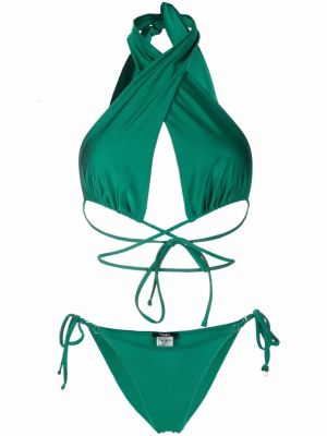 Bikini din satin Noire Swimwear verde