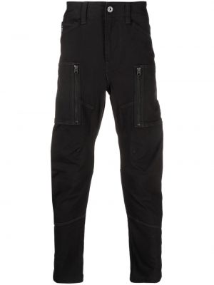 Hviezdne bavlnené nohavice s výšivkou G-star Raw čierna