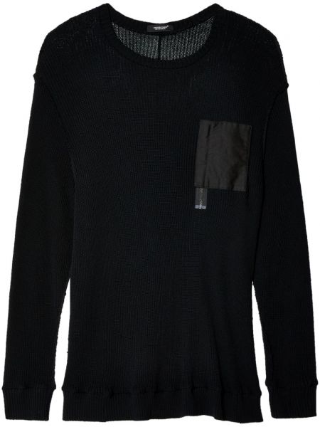 Памучен пуловер с кръгло деколте Undercover черно
