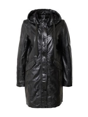 Kožený priliehavý kabát na zips Gipsy - čierna