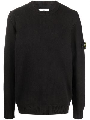 Pull en tricot à imprimé Stone Island noir