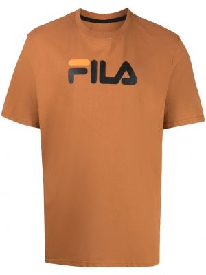 Тениска с принт Fila кафяво