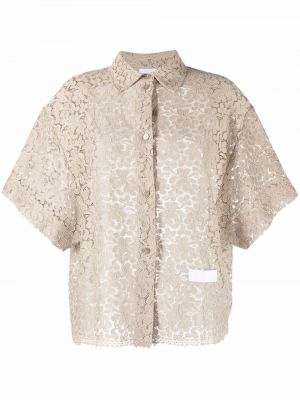 Bluza s cvetličnim vzorcem s čipko Patou