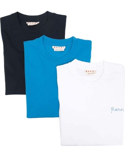 Camiseta con bordado Marni azul