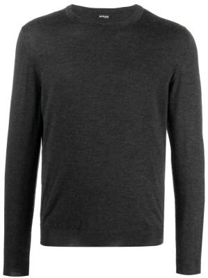 Kašmírový sveter s okrúhlym výstrihom Kiton sivá