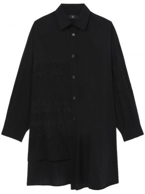 Bavlnená košeľa s výšivkou Y's čierna