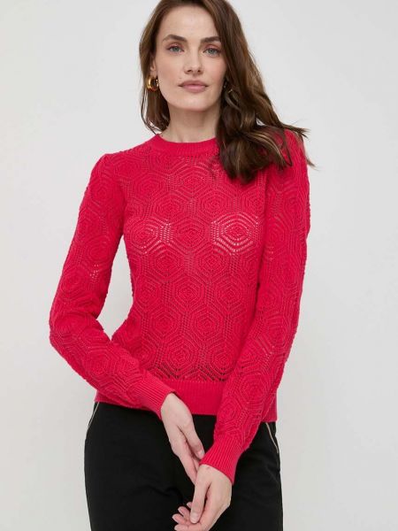 Pamučni pulover Morgan crvena