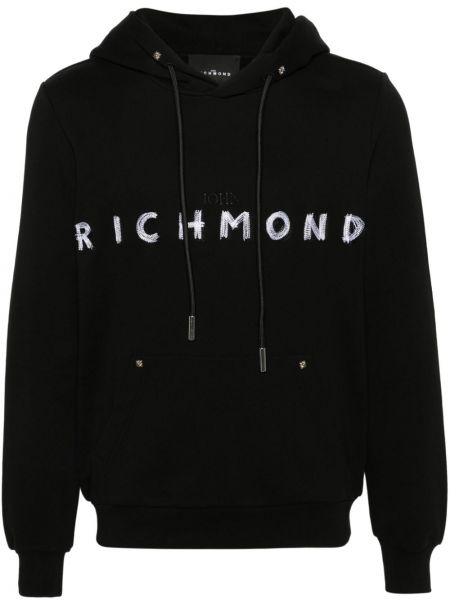 Siuvinėtas džemperis su gobtuvu John Richmond juoda