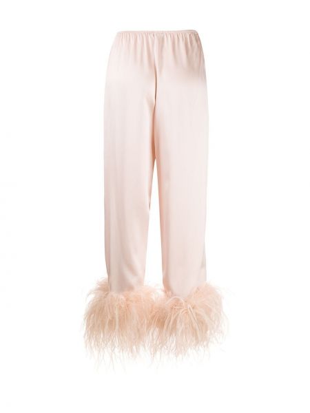 Pantalones con perlas con plumas de plumas Gilda & Pearl rosa
