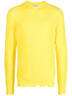 Pull effet usé en tricot Laneus jaune