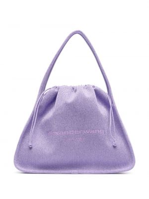 Pletena torbica za čez ramo Alexander Wang vijolična