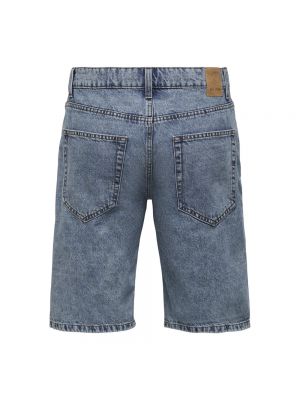 Pantalones cortos vaqueros de algodón Only & Sons azul