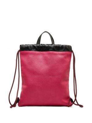 Kožený batoh s potiskem Gucci Pre-owned růžový