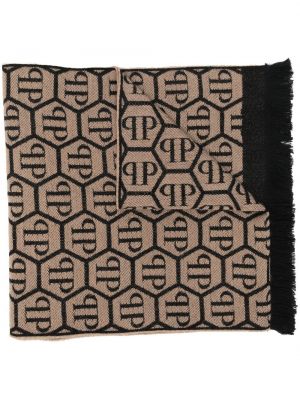 Jacquard skjerf Philipp Plein brun