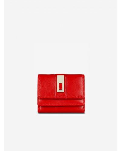 Červená kožená peněženka Kara