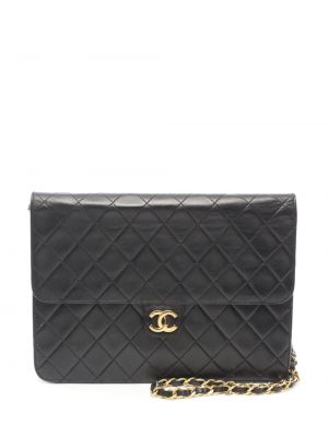 Pikowana torebka skórzana Chanel Pre-owned czarna