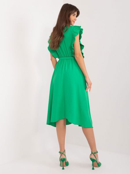 Midi šaty Fashionhunters zelená