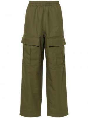 Памучни карго панталони Acne Studios зелено