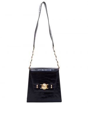 Kožená kabelka Versace Pre-owned černá