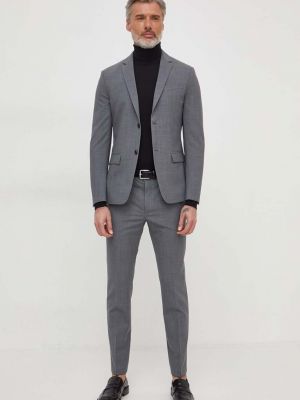 Шерстяной пиджак Calvin Klein серый