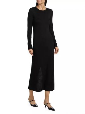 Трикотажное длинное платье с длинным рукавом Rag & Bone черное