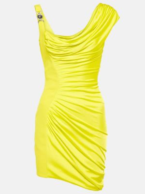 Drapírozott ruha Versace sárga