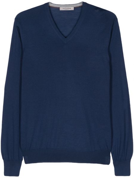 Пуловер с v-образно деколте Fileria синьо