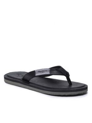 Džínsové žabky Pepe Jeans - čierna