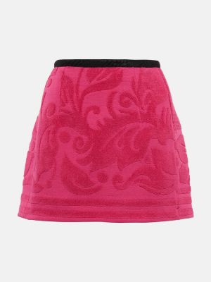 Žakárové bavlněné mini sukně Marine Serre růžové
