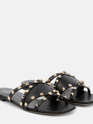 Usnjene sandali Valentino Garavani črna