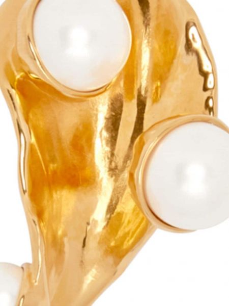 Kolczyki z perełkami w abstrakcyjne wzory Oscar De La Renta złote