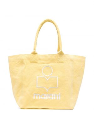 Τσάντα shopper με κέντημα Isabel Marant κίτρινο