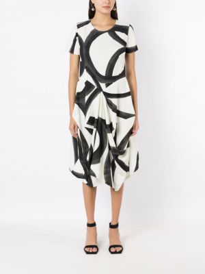 Sukienka w abstrakcyjne wzory drapowana Uma | Raquel Davidowicz