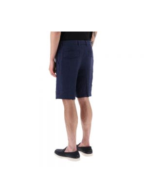 Pantalones cortos de lino Ermenegildo Zegna azul