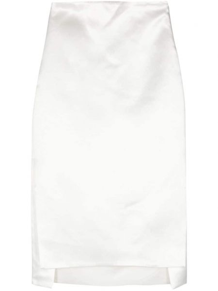 Σατέν midi φούστα Sportmax λευκό