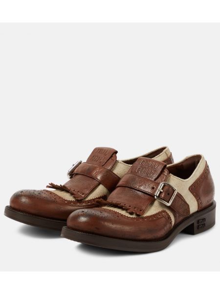 Nahast loafer-kingad Miu Miu pruun