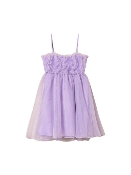 Sukienka mini z falbankami Twinset fioletowa