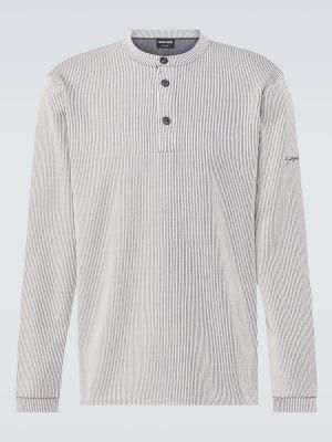 Pruhovaná košeľa Giorgio Armani biela