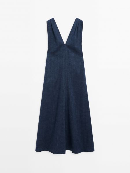 Платье миди Massimo Dutti синее