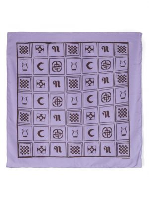 Fular de mătase cu imagine Nanushka violet
