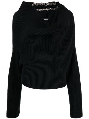 Drapovaný pletený svetr Y/project černý