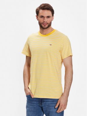 Тениска на райета Tommy Jeans жълто