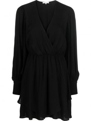 Obleka z v-izrezom z draperijo Patrizia Pepe črna