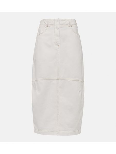Džínsová sukňa Brunello Cucinelli biela