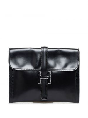 Listová kabelka Hermès čierna