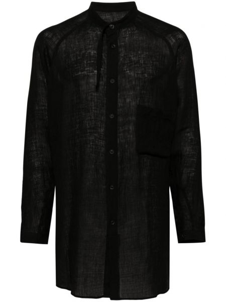 Lniana koszula Yohji Yamamoto czarna